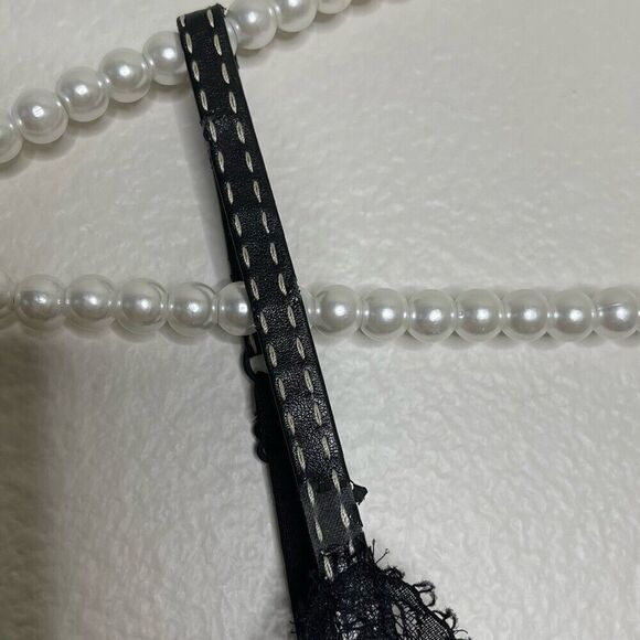 Maje Size 1 Black Velvet Sleeveless Top Lace Lisa Slip Camisole Faux Leather - Picture 3 of 12